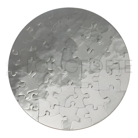 Puzzle - Karton - Rund - Silber - 20cm x 20cm 