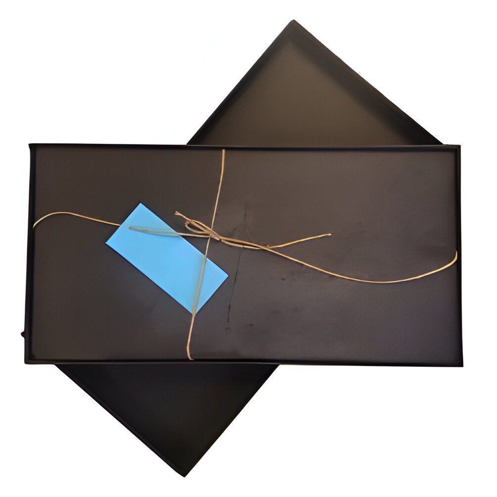 Schwarzer Schiefer – Gravierbar – Set mit 2 großen Servierbrettern 40 cm x 20 cm in Geschenkbox