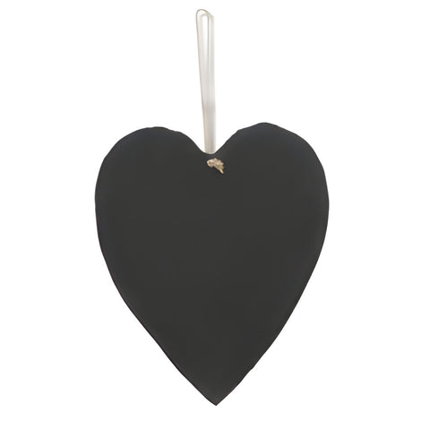 Schwarze Schiefertafel – Gravierbar – Hängendes Herz-Memo – 15 cm x 17 cm