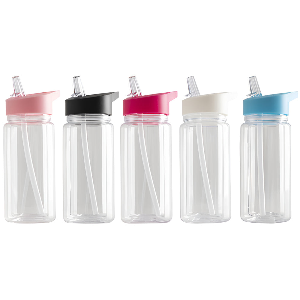 10oz Snowglobe Bottle with Coloured Lid - Double Wall - For UV DTF & Vinyl
