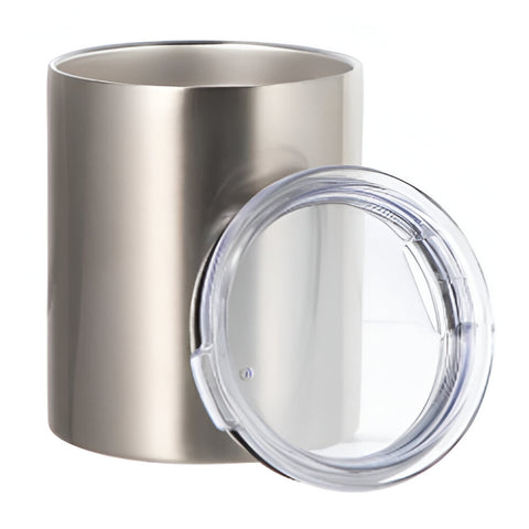 Mugs - Metal & Enamel Mugs - SILVER - Stainless Steel Lowball 10oz / 300ml
