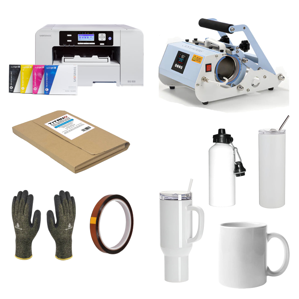 Sawgrass SG500 Printer & Tumbler Printing Starter Kit | Longforte