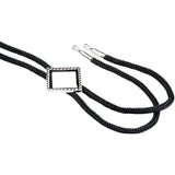 Ties - Bolo Tie with Black Strap - Square