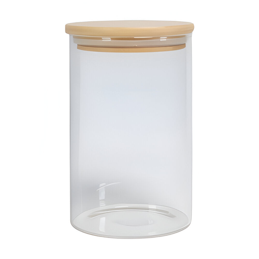 Becher - Glas - 550ml Glas mit Bambusdeckel &amp; Strohhalm - DUNKELBLAU