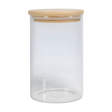 Becher - Glas - 550ml Glas mit Bambusdeckel &amp; Strohhalm - DUNKELBLAU