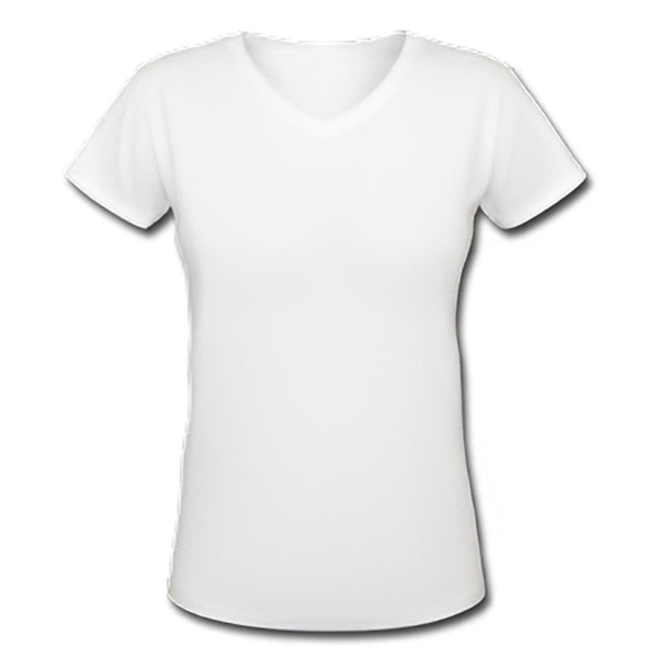 T-shirt à col en V par sublimation en polycoton Subli-T Premium pour femmes