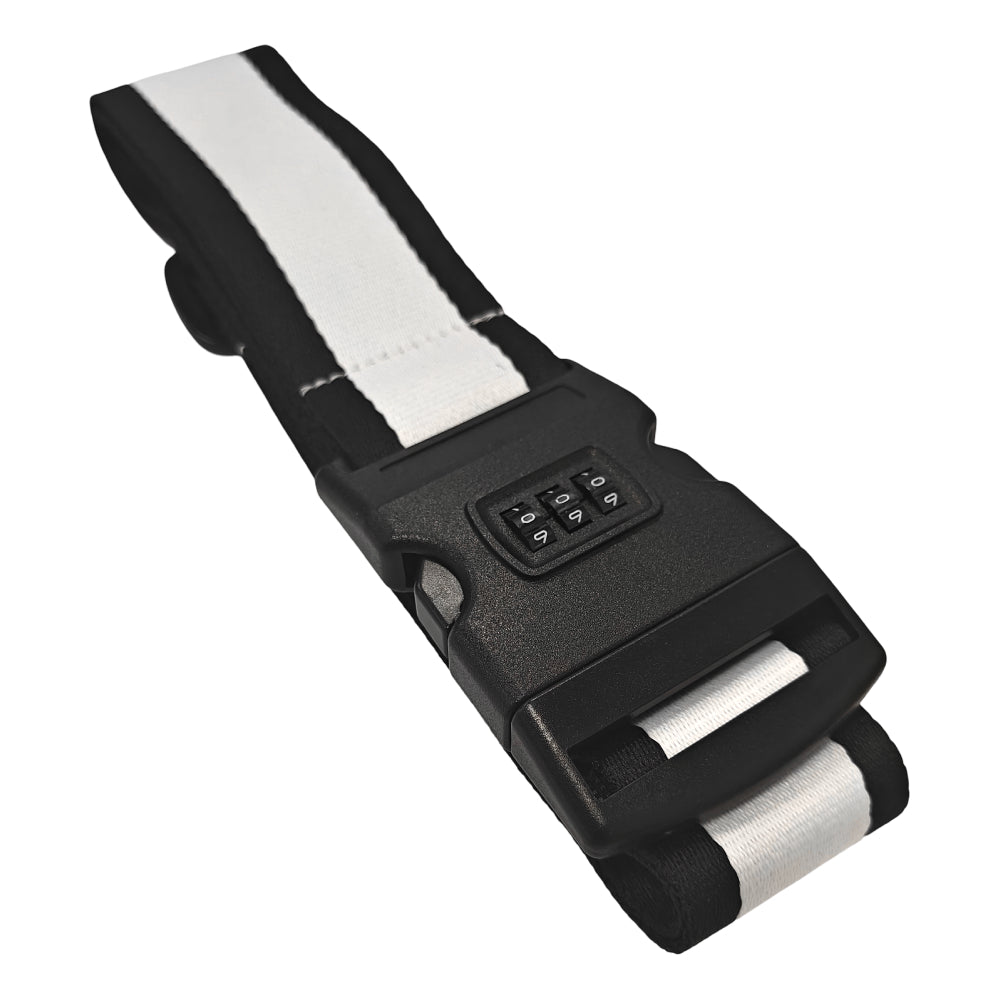 Sublimation Luggage/ Suitcase Strap with Combination Lock - Black & White