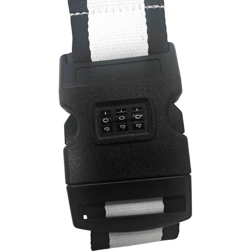 Sublimation Luggage/ Suitcase Strap with Combination Lock - Black & White