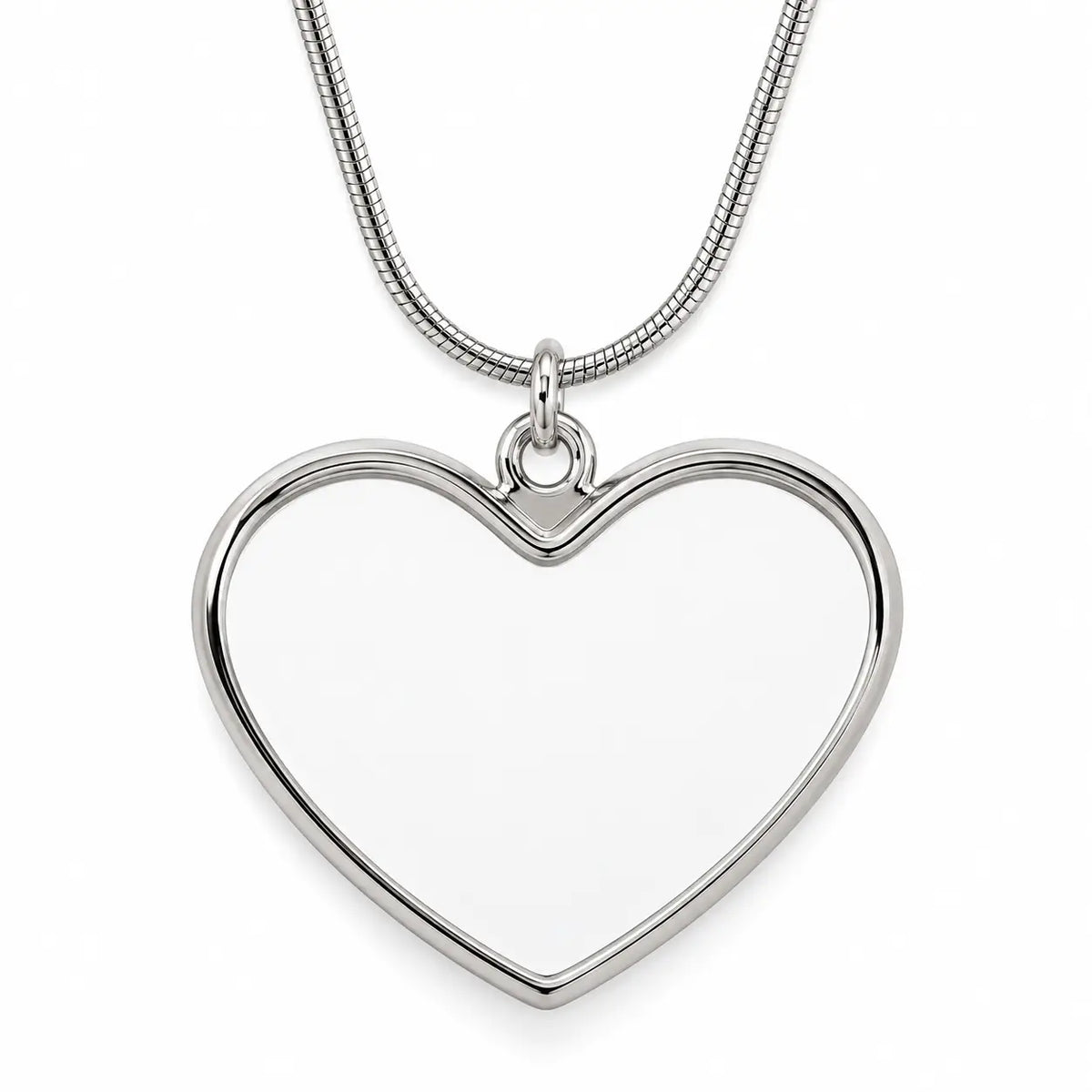 Heart Sublimation Pendant with Chain