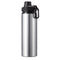 VOLLER KARTON - 50 x PROVENTURER Wasserflaschen - 850ml Flip Bottle - SILBER/SCHWARZ
