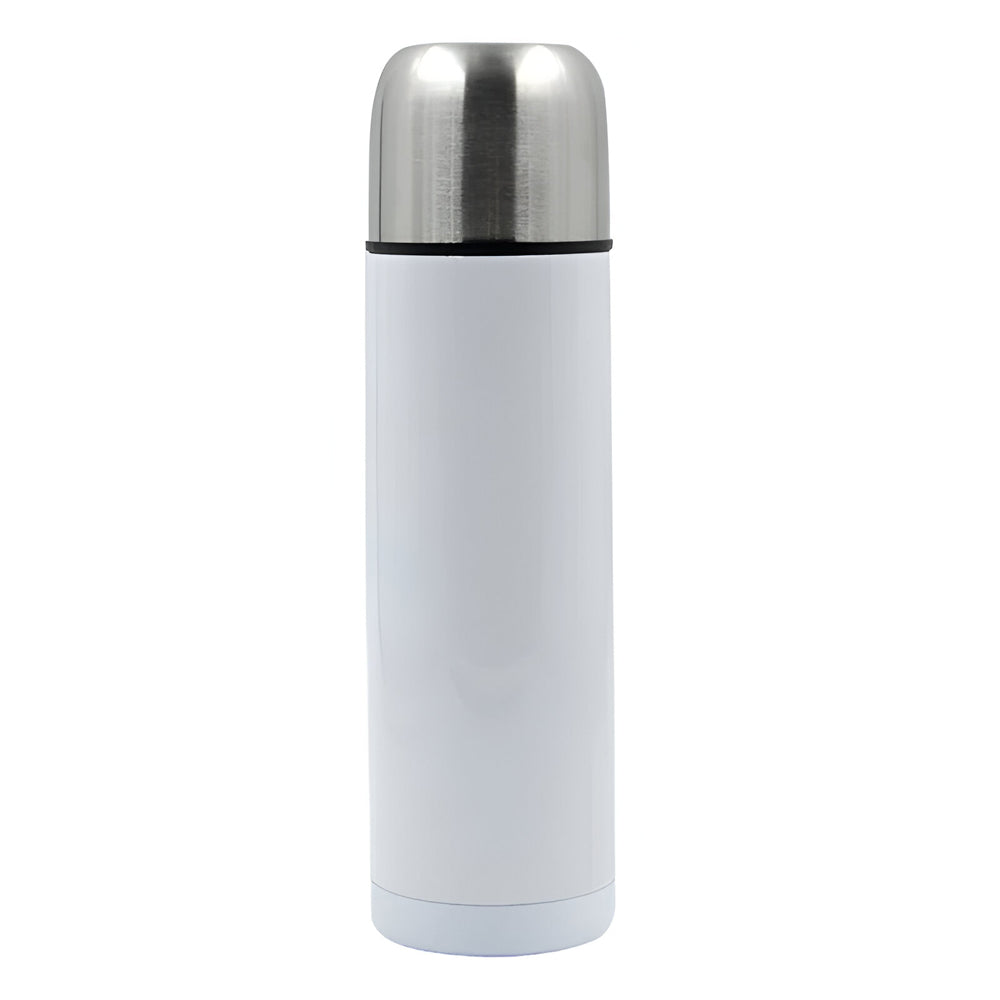 Thermal Flask Bottle 350ml WHITE SILVER LID Blank