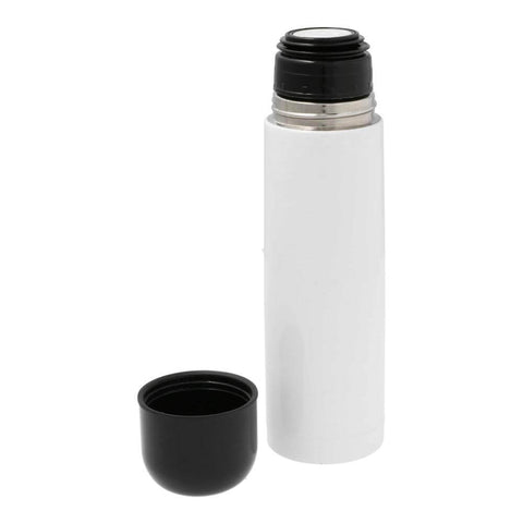 FULL CARTON - 30 x Thermal Flask Bottles - 750ml - WHITE / BLACK LID
