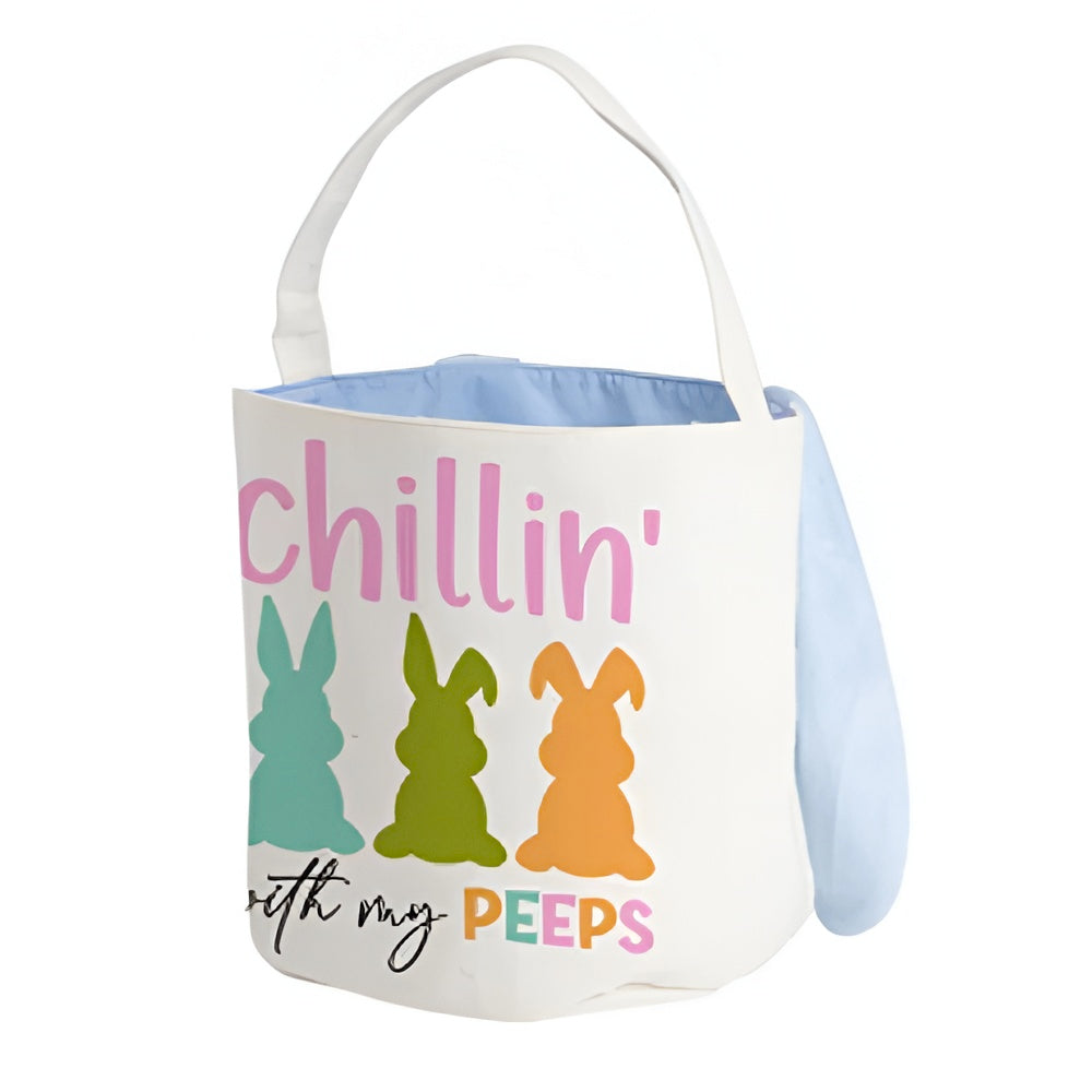 Sublimation Tote Bag with Bunny Ears - Blue