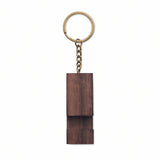 Walnut Wood Keyring with Built-In Phone Stand