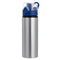 Water Bottles - BLUE - Coloured Flip Lid - 750ml - Silver