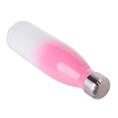 500ml Stainless Steel Sublimation Bowling Bottle - Pink/White Gradient