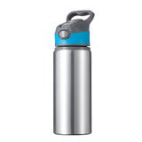 650ml Explorer Sublimation Aluminium Water Bottle - Blue Lid/Silver Body