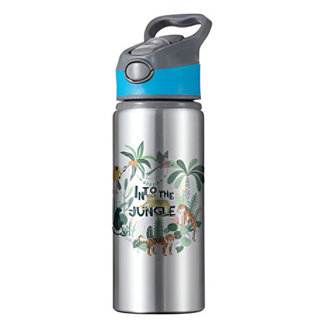 650ml Explorer Sublimation Aluminium Water Bottle - Blue Lid/Silver Body