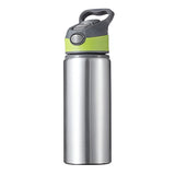 650ml Explorer Sublimation Aluminium Water Bottle - Green Lid/Silver Body
