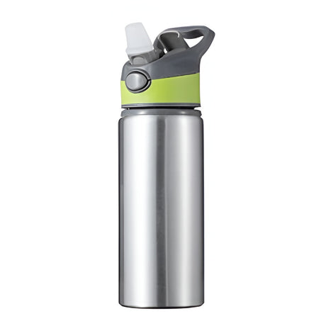 650ml Explorer Sublimation Aluminium Water Bottle - Green Lid/Silver Body
