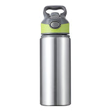 650ml Explorer Sublimation Aluminium Water Bottle - Green Lid/Silver Body