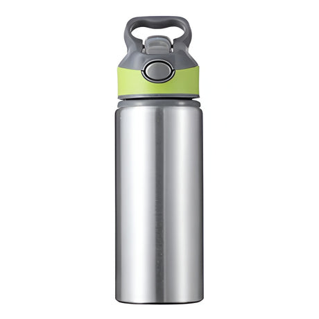 650ml Explorer Sublimation Aluminium Water Bottle - Green Lid/Silver Body