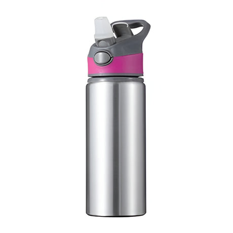 650ml Explorer Sublimation Aluminium Water Bottle - Pink Lid/Silver Body