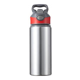 650ml Explorer Sublimation Aluminium Water Bottle - Red Lid/Silver Body