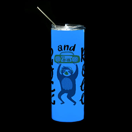 Bouteilles d'eau - GLOW IN DARK - 600 ml - BLEU - Acier inoxydable