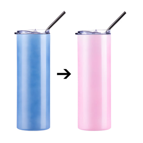 Bouteilles d'eau - SENSIBLES À LA CHALEUR - 600ml - BLEU/PNK