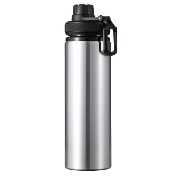 Wasserflaschen - PROVENTURER - 850ml Flip Bottle - SILBER/SCHWARZ