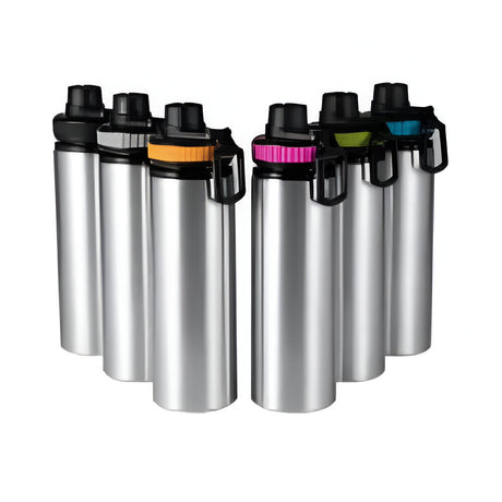 Wasserflaschen - PROVENTURER - 850ml Flip Bottle - SILBER/SCHWARZ