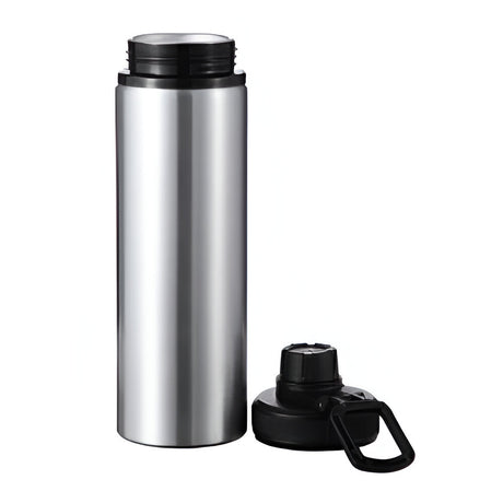 Wasserflaschen - PROVENTURER - 850ml Flip Bottle - SILBER/SCHWARZ