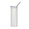 Water Bottles - Glass - Skinny - Frosted 750ml Tumbler with Plastic Lid