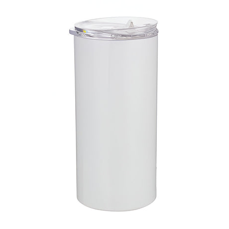 480ml Stainless Steel Sublimation Tumbler with Straw - White