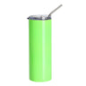 600ml Stainless Steel Sublimation Tumbler with Straw - Neon