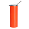 600ml Stainless Steel Sublimation Tumbler with Straw - Neon