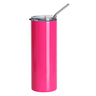 600ml Stainless Steel Sublimation Tumbler with Straw - Neon