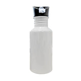 Sublimation Water Bottle - 600ml Integrated Straw - ALUMINIUM - White