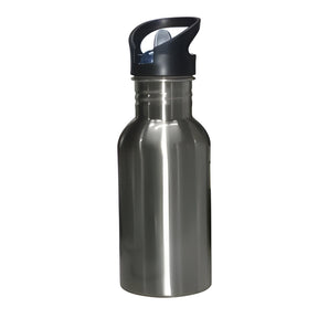 Silver 500ml Stainless Steel Sublimation Water Bottle with Straw Top