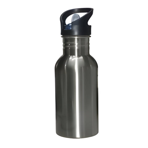 Wasserflaschen - Strohhalmverschluss - EDELSTAHL - 500ml - Silber