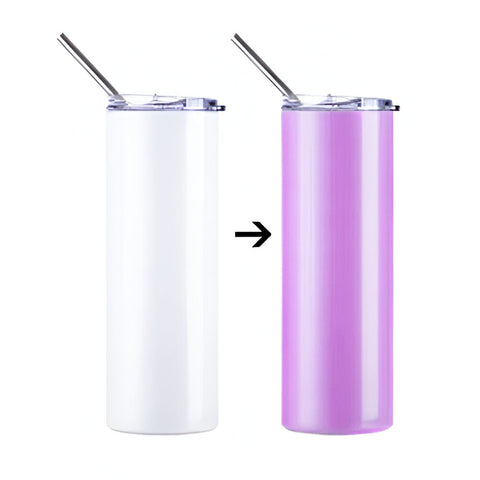 Wasserflaschen - UV-FARBWECHSEL - 600ml - Violett - Edelstahl