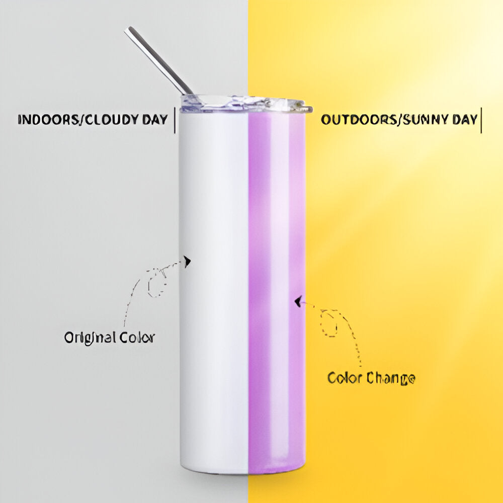 Bouteilles d'eau - UV CHANGEMENT DE COULEUR - 600 ml - Violet - Acier inoxydable