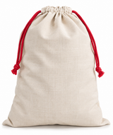 Taschen - Kordelzug / Weihnachtssack - Leinen-Stil - 50cm x 68cm