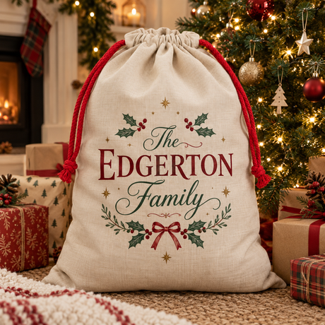 Sublimation Drawstring Bag / Xmas Sack Linen Style