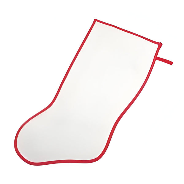 Blank Sublimation Christmas Stocking with Red Border - 20.5cm x 45cm - Longforte Trading Ltd