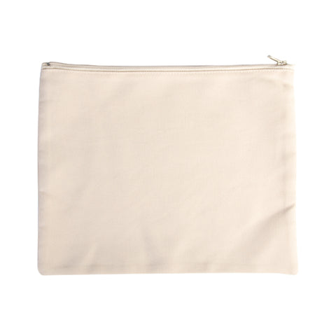 Bags - Pouch with Zipper - Canvas Texture - 22cm x 28cm
