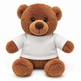 Plüschtiere - Dunkelbrauner Teddybär mit bedruckbarem T-Shirt
