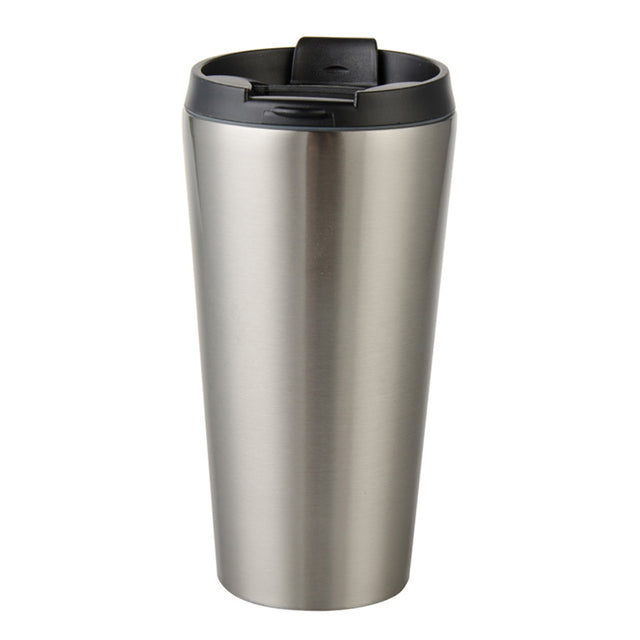 Mugs - STAINLESS STEEL - 16oz Tumbler with Lid - SILVER - Longforte Trading Ltd