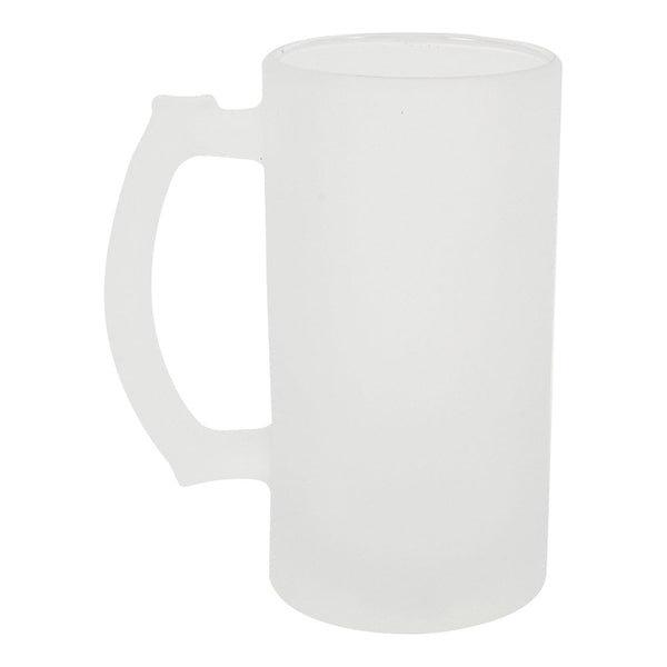 24 x FROSTED - Glass 16oz 'Trigger' Beer Stein for Sublimation - Longforte Trading Ltd
